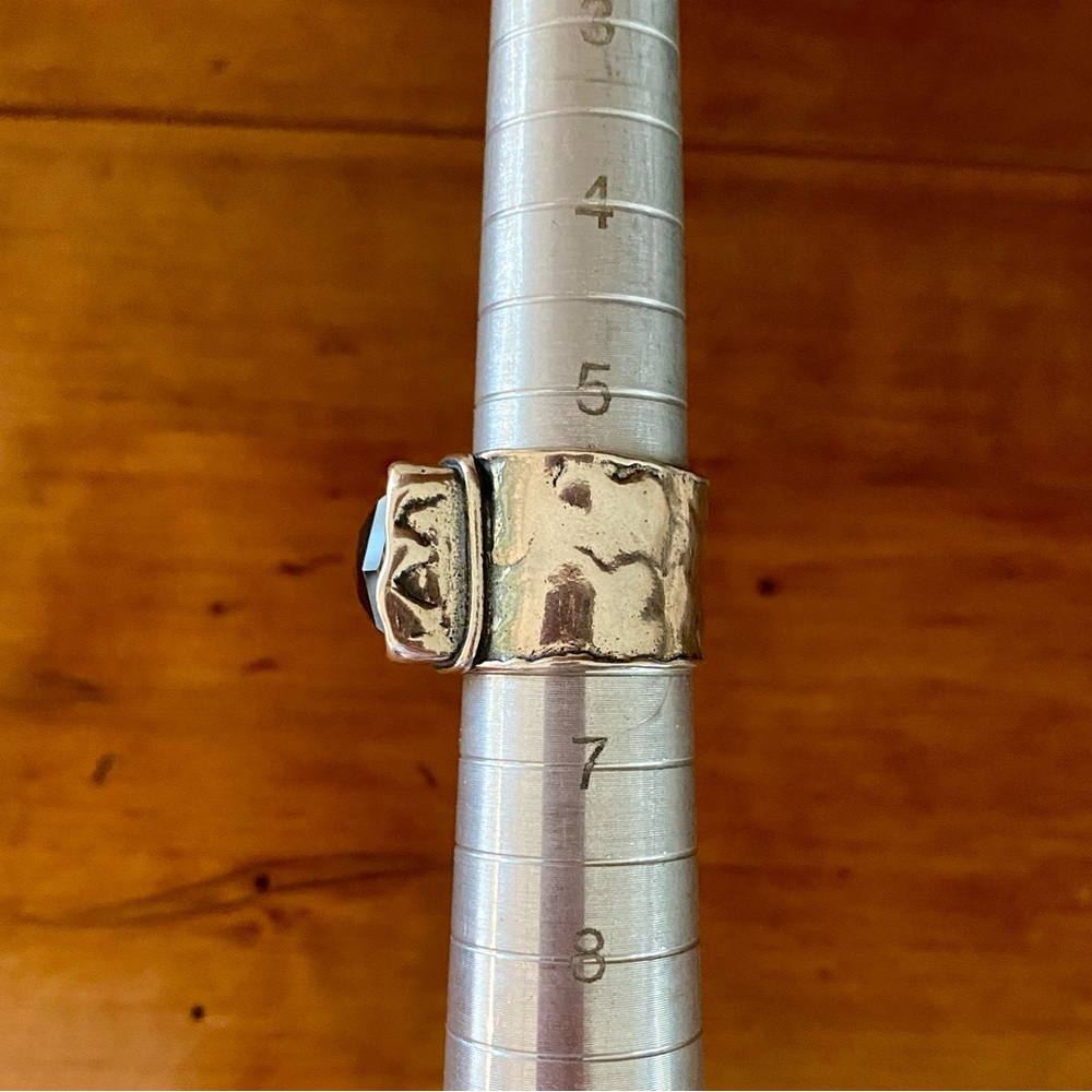 Silpada Smoky Quartz Dusk Sterling Silver Wide Band Ring Size 6.5 - Picture 5 of 10